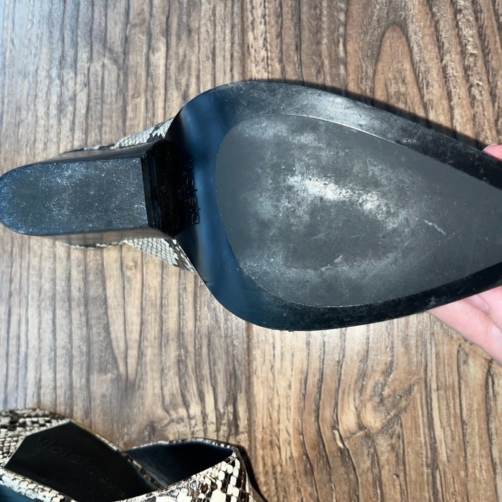 Mango Python Heeled Mules Size 8.5 (Sold Out) - Picture 4 of 4